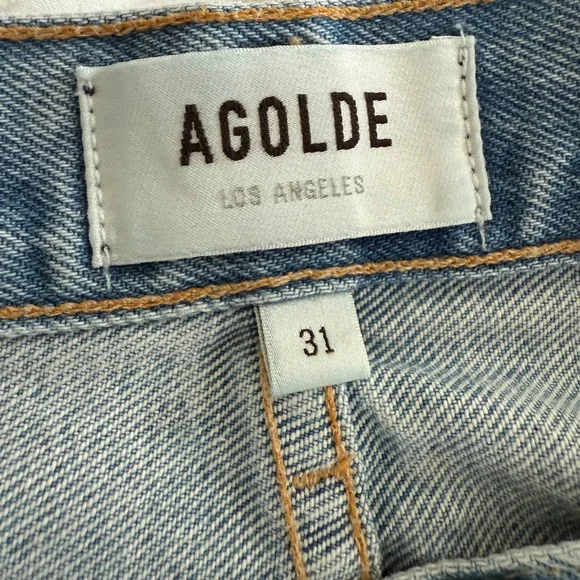 AGOLDE 90’s Mid Rise Button Fly Distressed Jeans, Size 31 - Picture 7 of 14